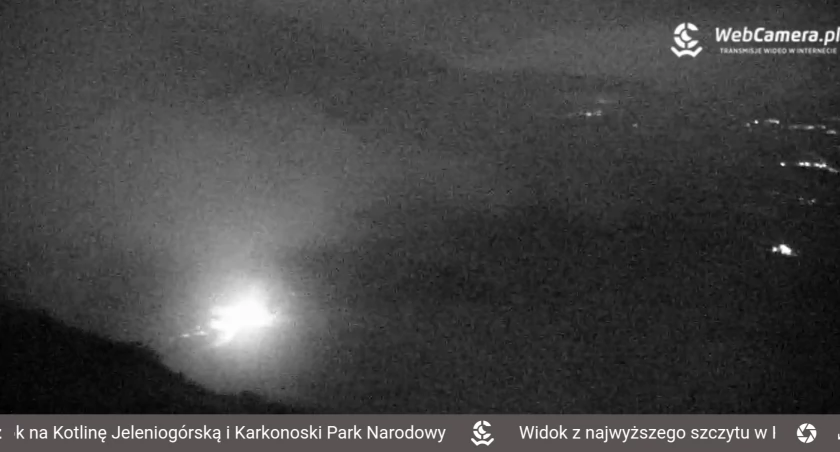 Widok z kamery na Śnieżce.