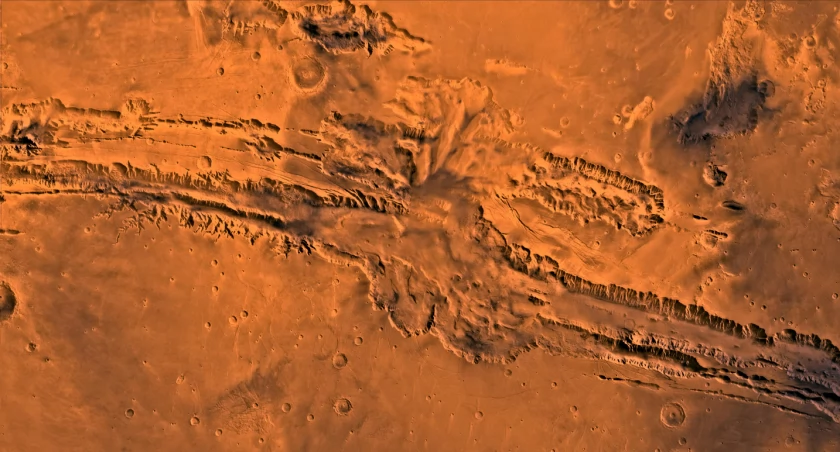 Vales marinersi na Marsie. Zdjęcie https://mars.nasa.gov/resources/3874/valles-marineris/