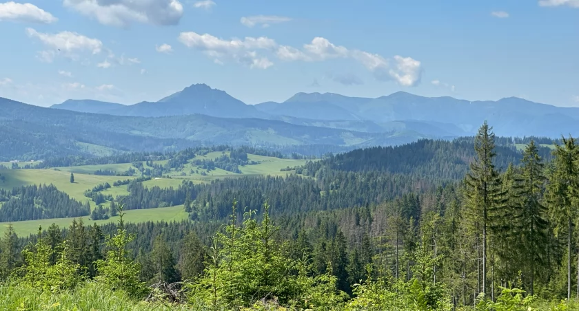 Widok z Pańskiego Kamienia w stronę słowackiej Małej Fatry. Zdjęcie Kajetan Domagała
