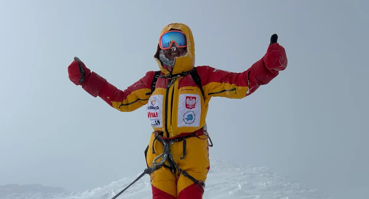 Ewa Wachowicz na szczycie Mount Sidley. Fot. Archiwum Ewy Wachowicz