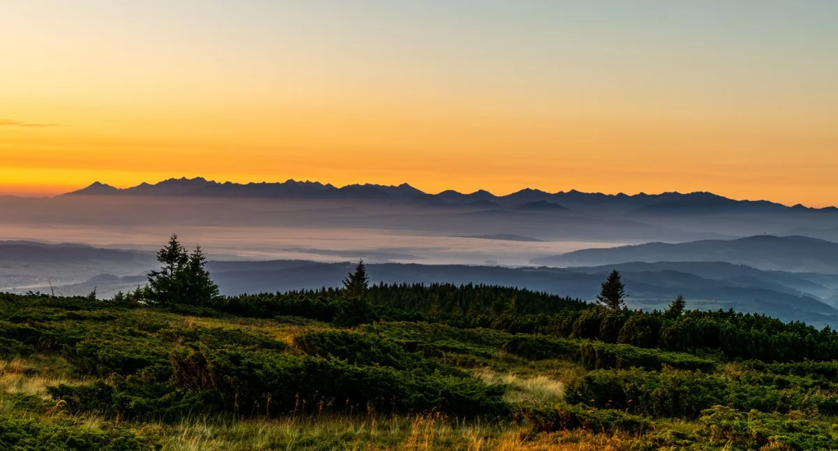 Widok ze szlaku na Pilsko – w tle Babia Góra | Fot. Adobe Stock
