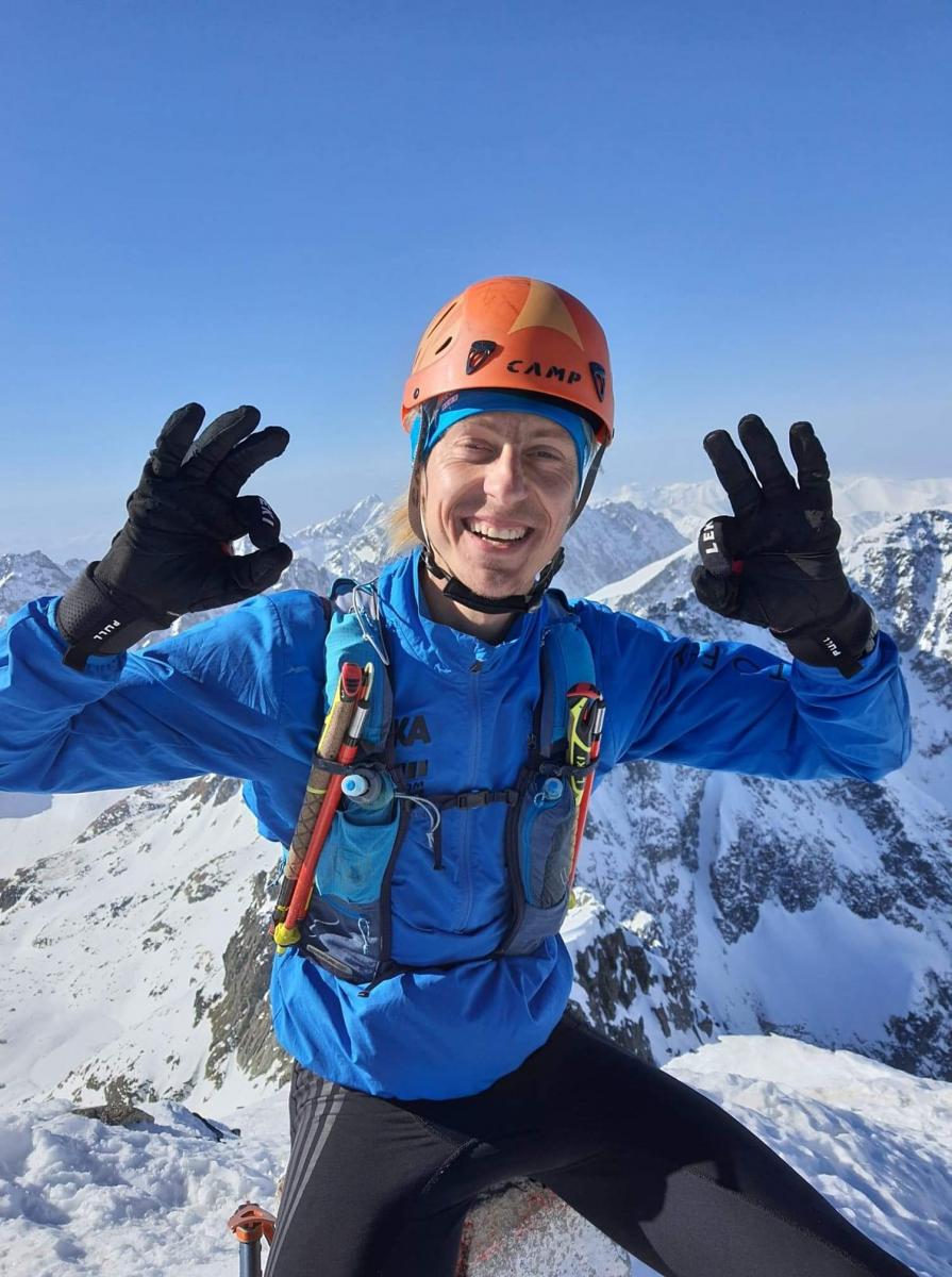 Roman Ficek na szczycie Rysów