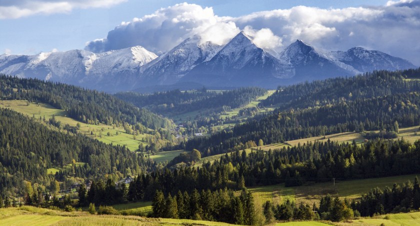 Spisz, tatrzańska panorama z Grandeusa. Zdjęcie Michał Parwa