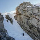 Stromy trawers żlebu tuż pod przełęczą Forester Pass, najwyższym punktem
Pacific Crest...
