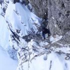 Wspinanie Kominem Puskasa na ścianie Małego Kiezmarskiego, W akcji Mario Mutala ze...