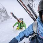 Szymon Styrczula Maśniak na Żlebie Szulakiewicza w rejonie Morskiego Oka. Na zdjęciu w...