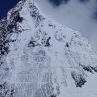 Everest droga podejścia z widocznym balkonem widziana z zejścia z Lhotse