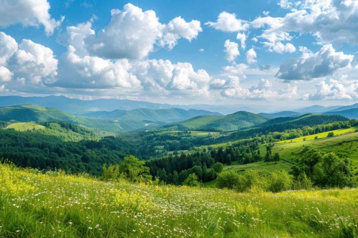 Panorama Beskidu Niskiego z Nieznajowej